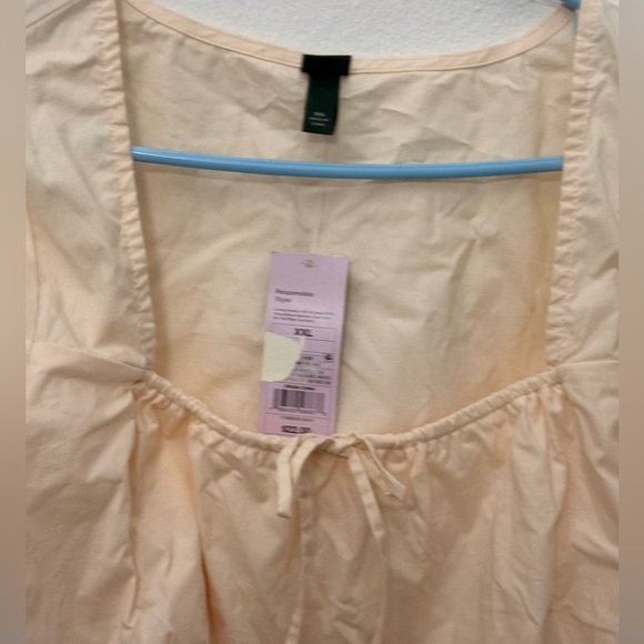 Wild Fable, NWT, Long Sleeve Cotton Milkmaid Top in peach, XXL, P2P: 21” - Picture 3 of 9